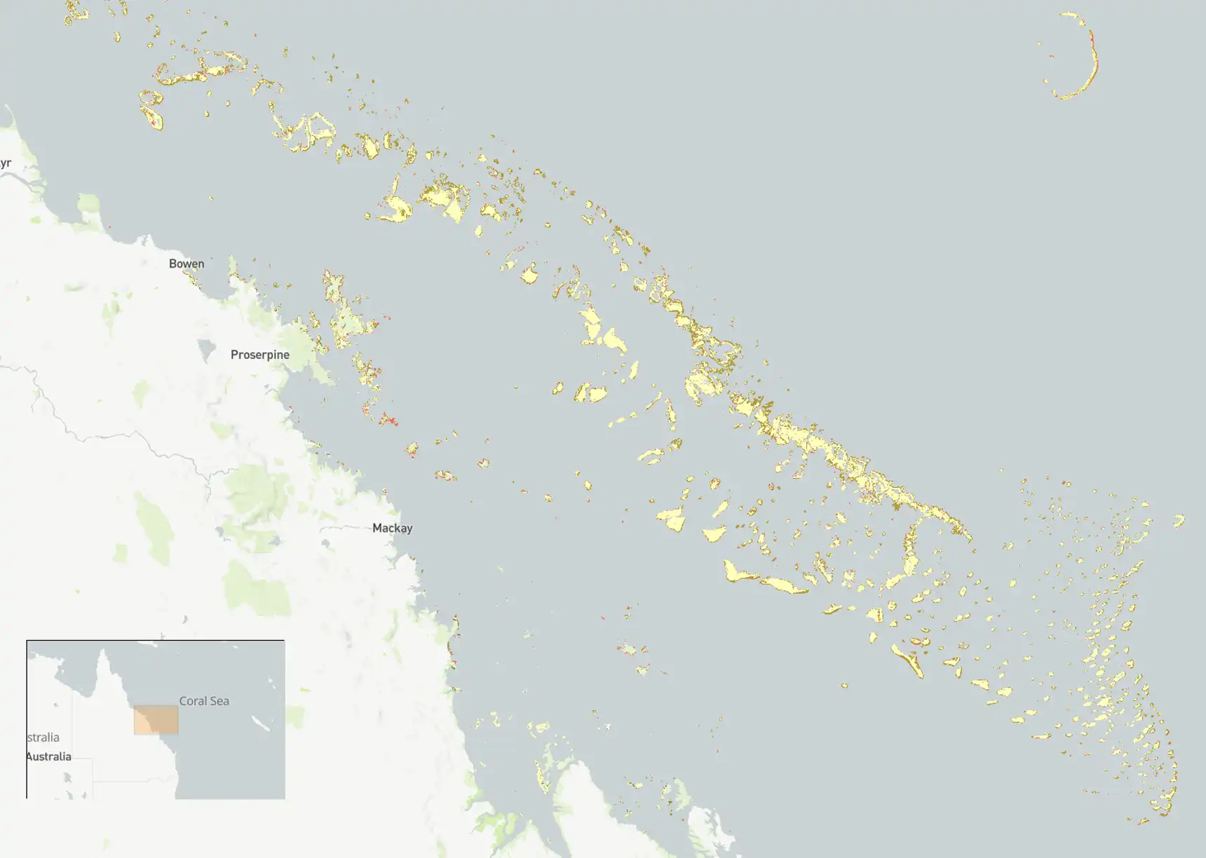 Great barrier reef extent after