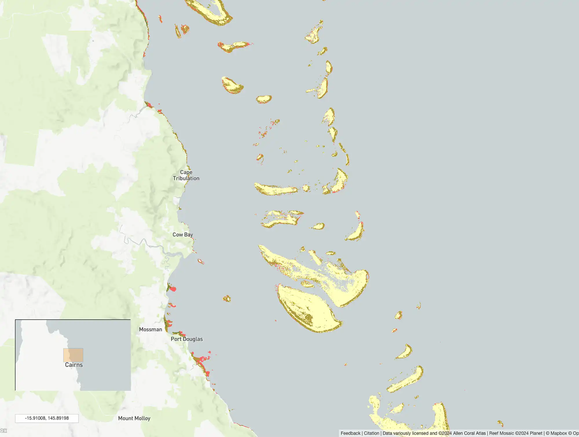Great barrier reef extent after